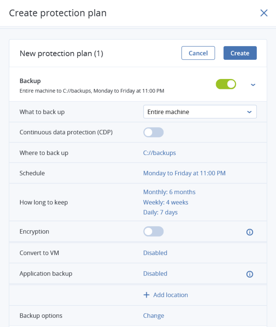 screenshot of Acronis Cyber Protect